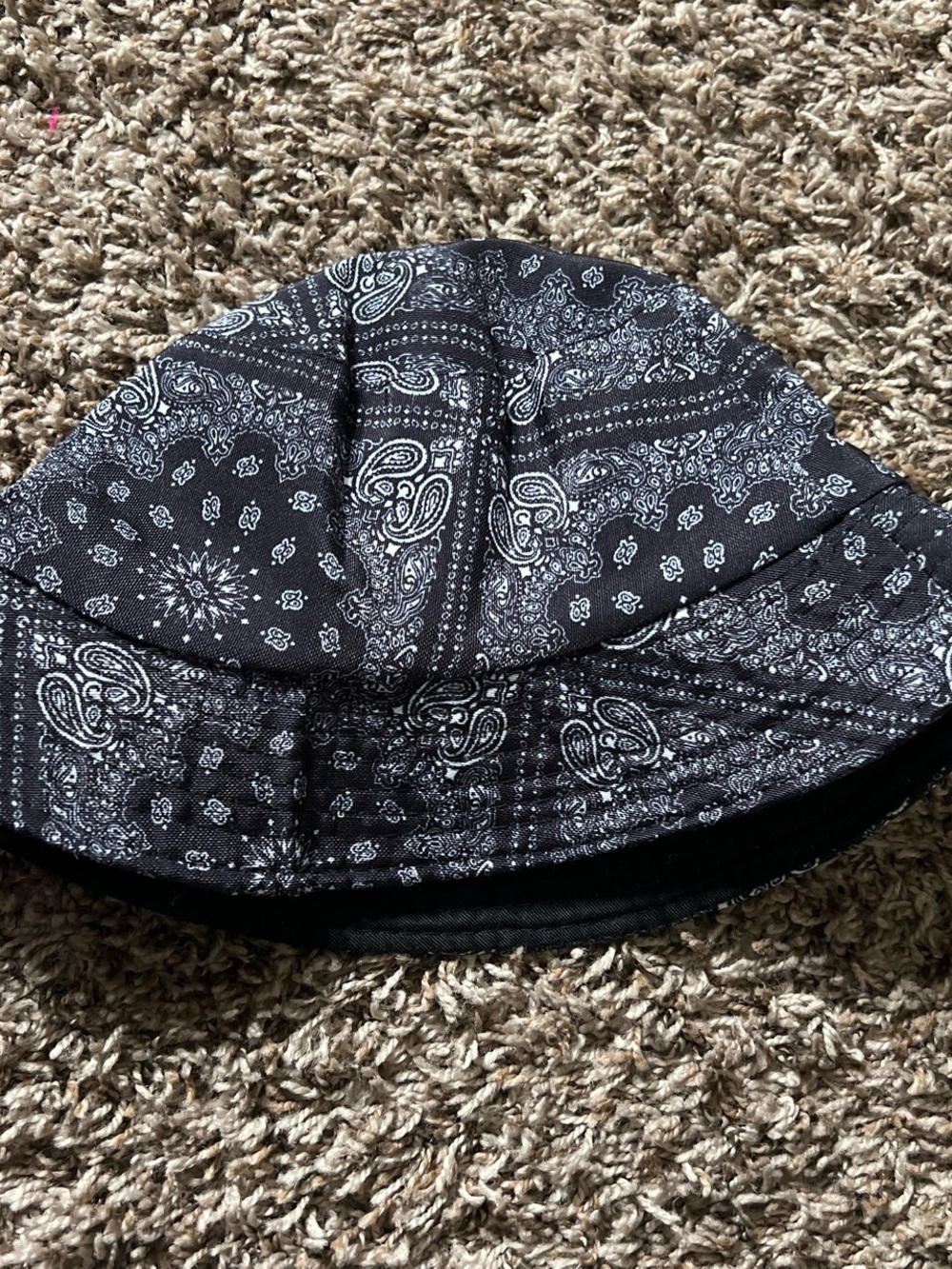 Black Bandana Print Bucket Hat